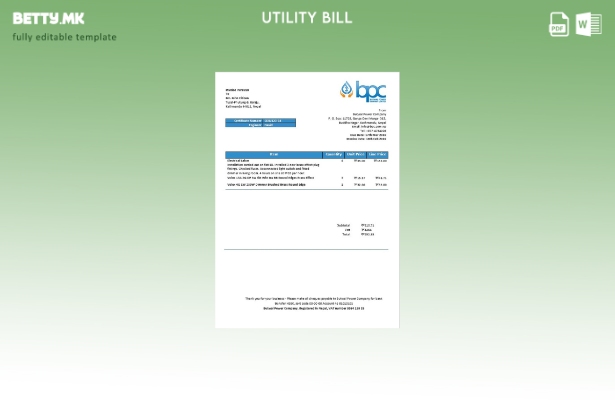 Модерен стил Nepal Butwal Power Company Limited Шаблон за сметки за електрична е